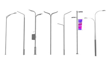 [灯具]现代高杆路灯 su模型素材免费
