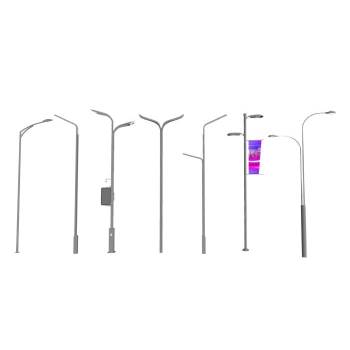 现代高杆路灯灯具SU模型 SU模型下载