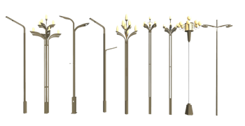 [灯具]飞燕灯玉兰灯高杆灯 库 SketchUp模型截图 3D设计素材预览