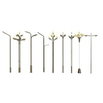 飞燕灯玉兰灯高杆灯灯具SU模型 SU模型下载