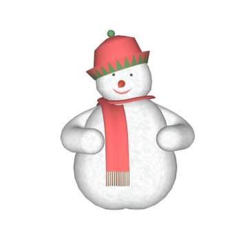 带围巾的圣诞雪人装饰SU模型 SU模型下载