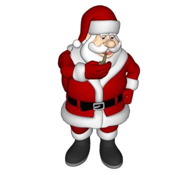 抽烟斗的圣诞老人人物SU模型 SU模型下载