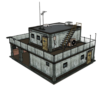 [建筑]破旧的房子建筑 草图大师模型素材 SketchUp模型截图 3D设计素材预览