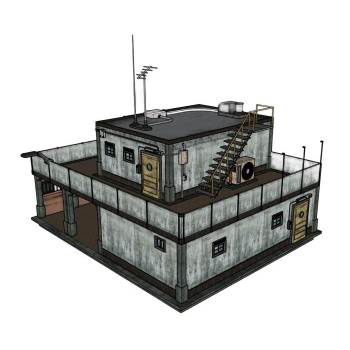 破旧的房子建筑建筑SU模型 SU模型下载