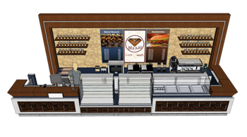 [柜子]咖啡店前台柜操作台 su模型素材