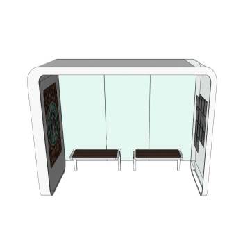 公車站交通SU模型 SU模型下载