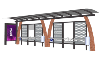 [交通]公車站BUS候车亭公交站 草图大师模型 SketchUp模型截图 3D设计素材预览