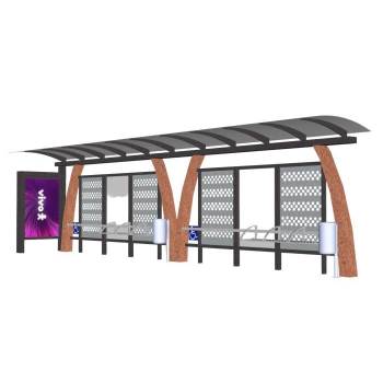 公車站BUS候车亭公交站交通SU模型 SU模型下载