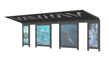 [交通]特色公交车站台候车亭公車站 SU模型网