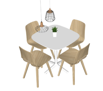 [桌子]餐饮店的餐桌椅 su模型素材