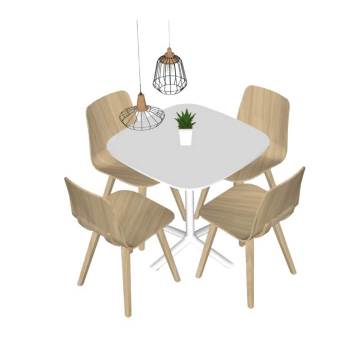 餐饮店的餐桌椅桌子SU模型 SU模型下载