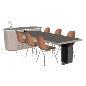 现代餐桌椅岛台桌子SU模型 SU模型下载