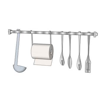 厨房五金挂架收纳勺子卷筒纸厨房SU模型 - SU模型免费下载_sketchup模型