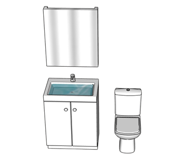 [浴室]浴室柜马桶 草图大师模型素材