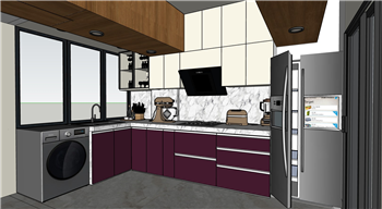 [厨房]厨房橱柜空间 草图大师模型库