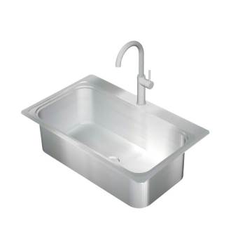 单盆不锈钢水槽水龙头厨房SU模型 SU模型下载