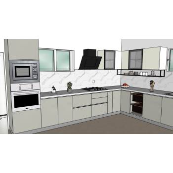 厨房橱柜吸烟机厨房SU模型 SU模型下载