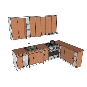 厨房橱柜吊柜水槽等厨房SU模型 SU模型下载