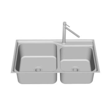 双盆洗碗池水槽厨房SU模型 SU模型下载