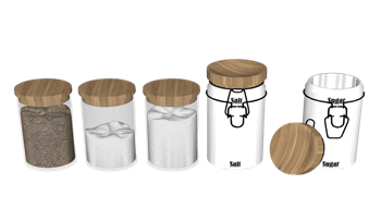 [厨房]调料瓶 SU模型分享