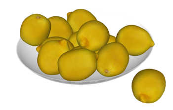 [装饰]柠檬果盘水果 SU模型库