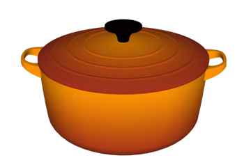 [厨房]铁锅炖锅珐琅锅头 草图大师模型下载