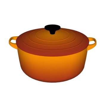 铁锅炖锅珐琅锅头厨房SU模型 SU模型下载