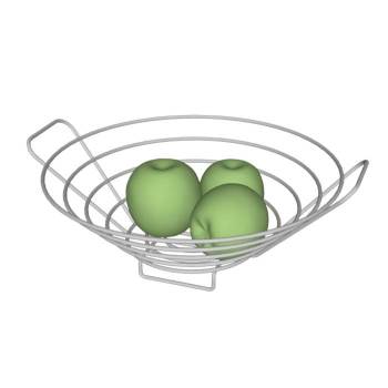 青苹果不锈钢水果篮装饰SU模型 SU模型下载