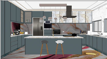 [厨房]简约风格厨房空间 SU模型网