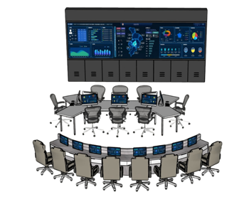 [桌子]监控指挥中心大数据操作台 SU模型分享