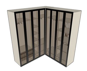 [柜子]L形转角衣柜 草图大师免费模型