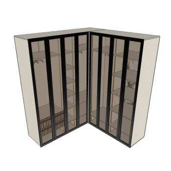 L形转角衣柜柜子SU模型 SU模型下载