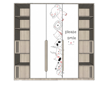 [柜子]木柜儿童衣柜 草图大师模型库