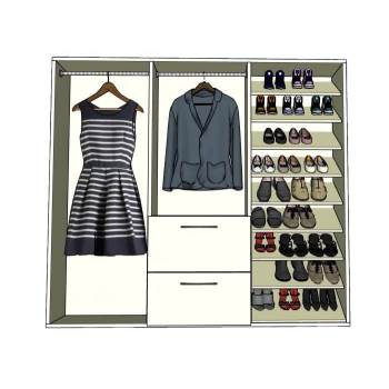 鞋子衣柜衣服集合柜子SU模型 SU模型下载