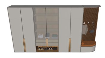 [柜子]简约现代衣柜 SU模型免费库