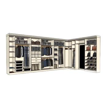 衣帽柜衣柜皮箱衣服等柜子SU模型 SU模型下载