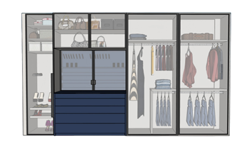 [柜子]玻璃门的衣柜 sketchup模型下载
