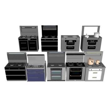 厨房集成灶集合厨房SU模型 SU模型下载