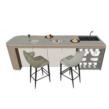 岛台吧台椅厨房SU模型 SU模型下载