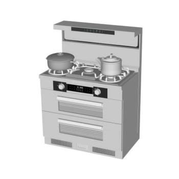 集成灶台锅头厨房SU模型 SU模型下载