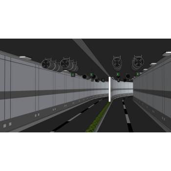 公路隧道风机交通SU模型 SU模型下载