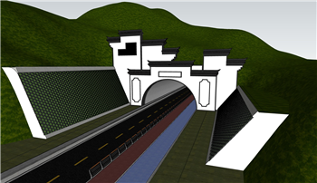 [交通]徽派公路山洞隧道 su资源网