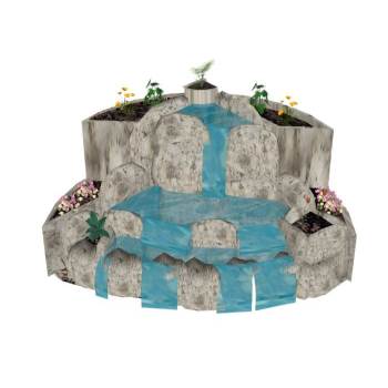 瀑布假山流水景观SU模型 SU模型下载