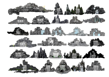 [景观]假山流水瀑布 SU模型免费下载