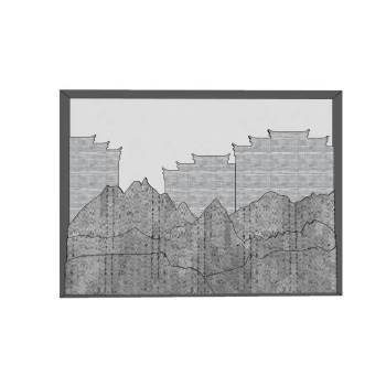 徽派背景墙装饰画装饰SU模型 SU模型下载