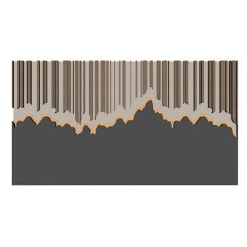 新中式格栅背景墙装饰SU模型 SU模型下载