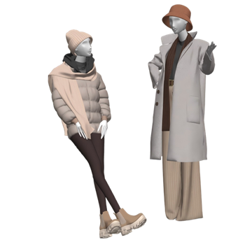 [服饰]冬装服装假人模特 SU免费素材库 SketchUp模型截图 3D设计素材预览