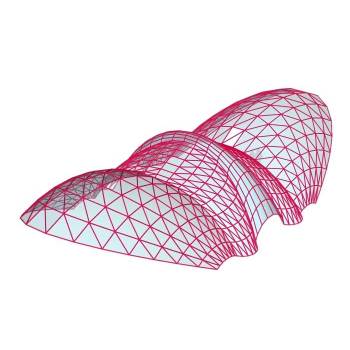 红线条异形张拉膜建筑建筑SU模型 SU模型下载