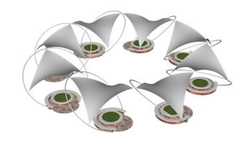[建筑]三角异形张拉膜 SU免费素材库