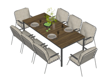 [桌子]户外餐桌椅露营桌椅 网 SketchUp模型截图 3D设计素材预览